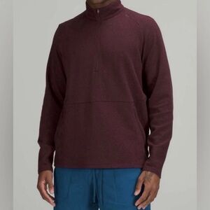 Lululemon At Ease 1/2 Half Zip Pullover Sweater HCAS Heather Cassis Mens Size S